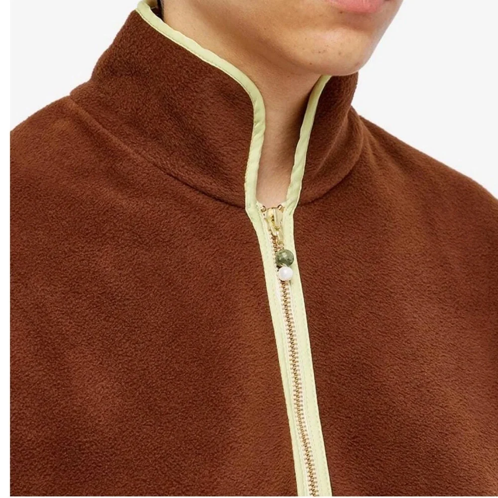 DONNI Polar Fleece Half Zip In Chocolate/Lime New with Tags! - Picture 4 of 8